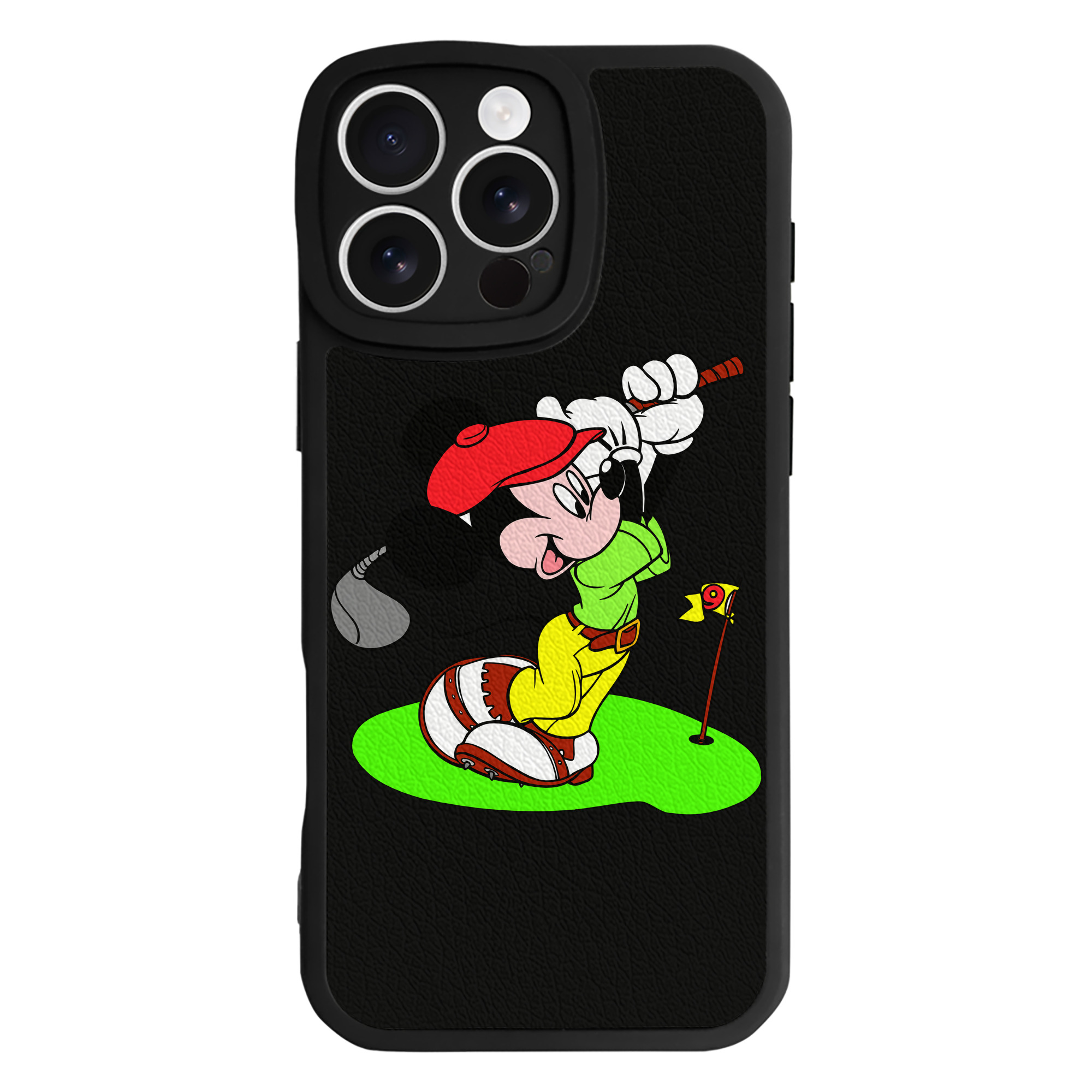 （画像用） ミッキーマウス Mickey Mouse 【iPhone 16シリーズ対応】シリコンスマホケース（レザー調） 材質：シリコン